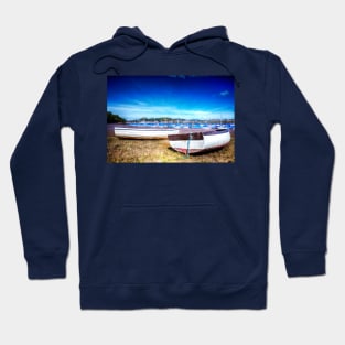 Conwy Harbor, Wales, Wooden Rowing Boats Hoodie